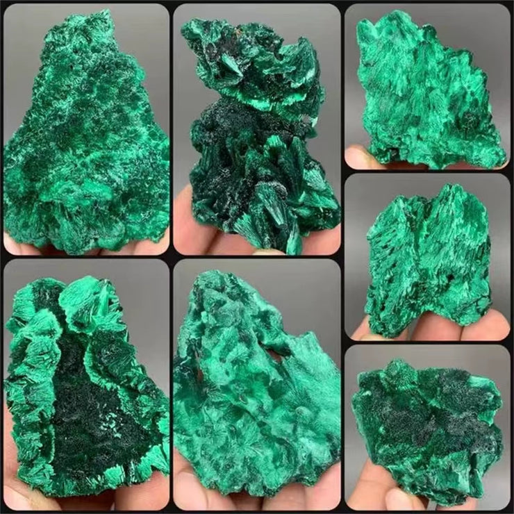Natural Green Malachite Raw Stone Rough Crystal Clastic Rock Cube Collectible Gravel Minerals Specimen Home Garden